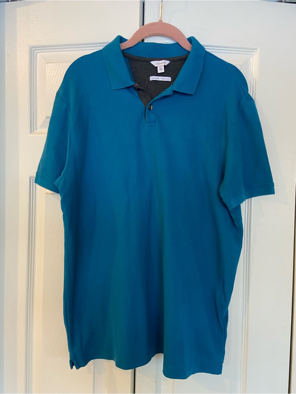Calvin Klein Teal Blue Short-Sleeve Polo